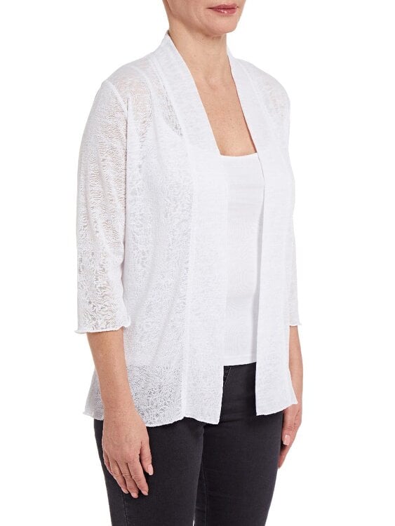 PennyPlain Cardi 3qs - White