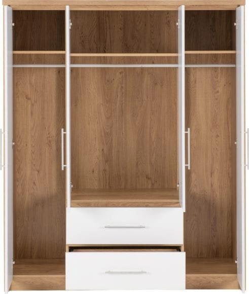 Seconique Seville 4 Door 2 Drawer Wardrobe