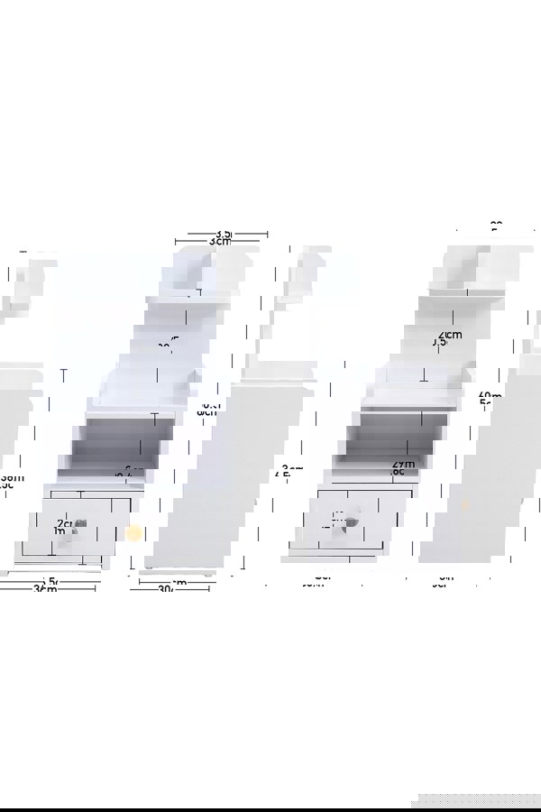 Living and Home One Drawer Wooden Bedside Table