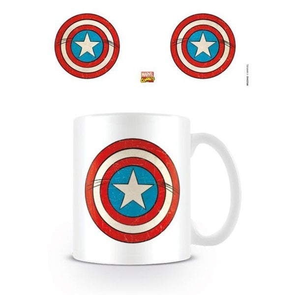 Marvel Shield Captain America Mug - White/Red/Blue