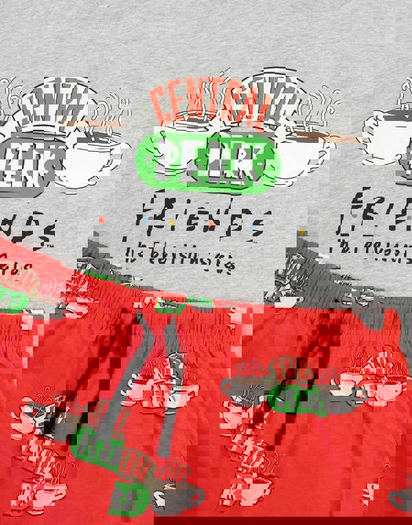 Friends Womens Grey Logo Short Sleeve Long Leg Pyjama Set