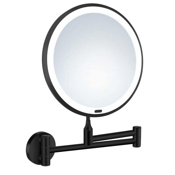 Matt black wall mounted mirror