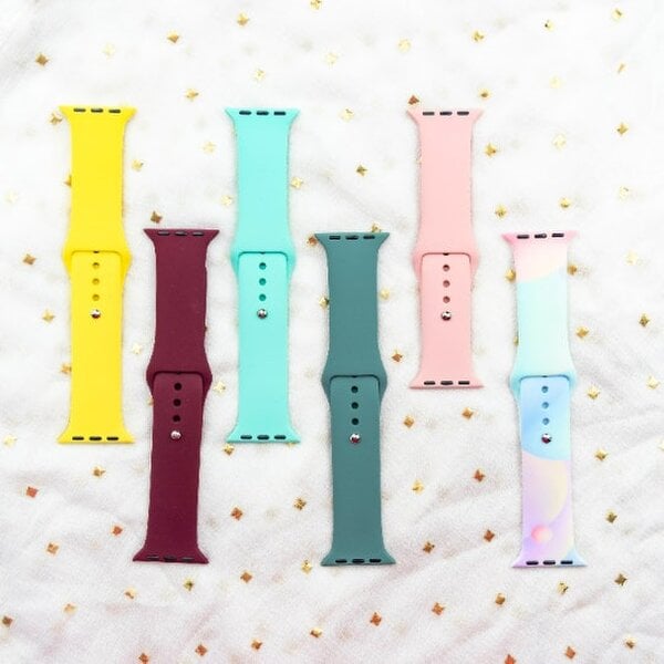The Colourful Aura Multicolour Iwatch Silicone Strap Band FOr Apple Watch Series