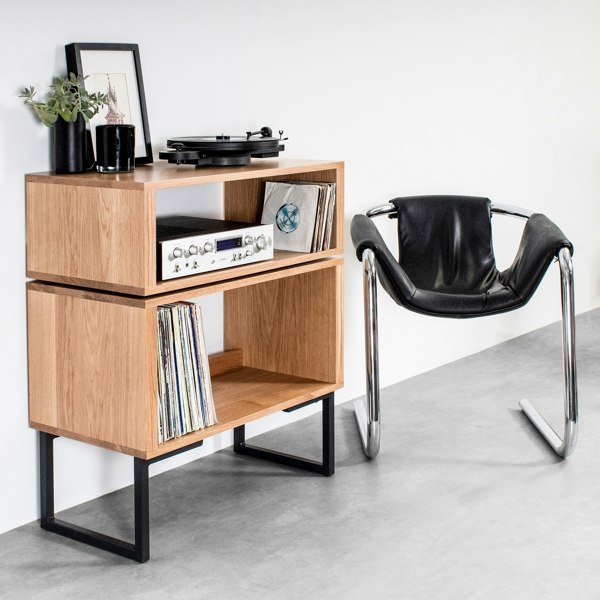 The Urban Editions Tall Stack Minimalist Record Player Stand