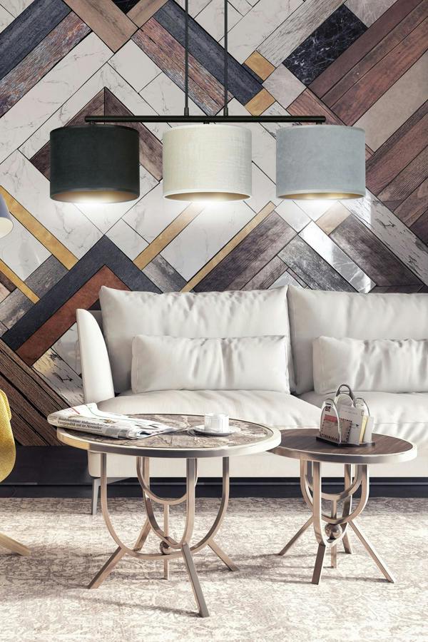 Emibig HILDE Pendant lamp 3 x E27 Black with Black, Grey and White Shade