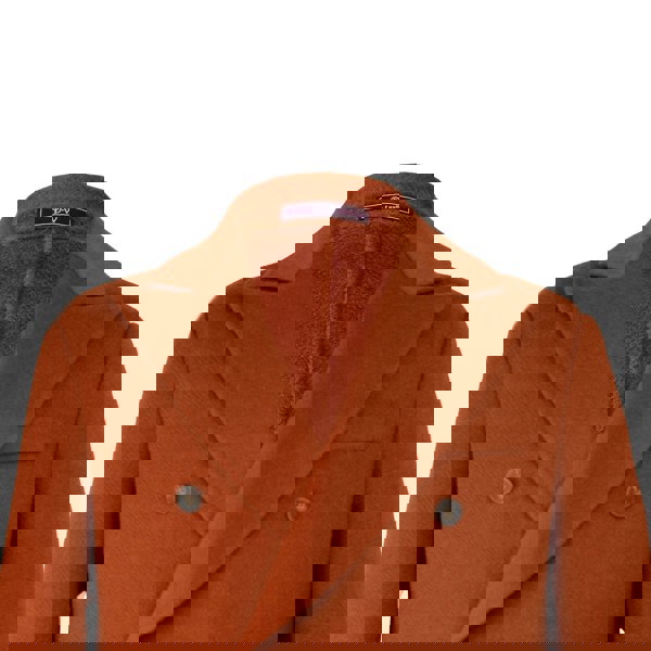 David WeJ DW Signature Double Breasted Wool Overcoat - Orange