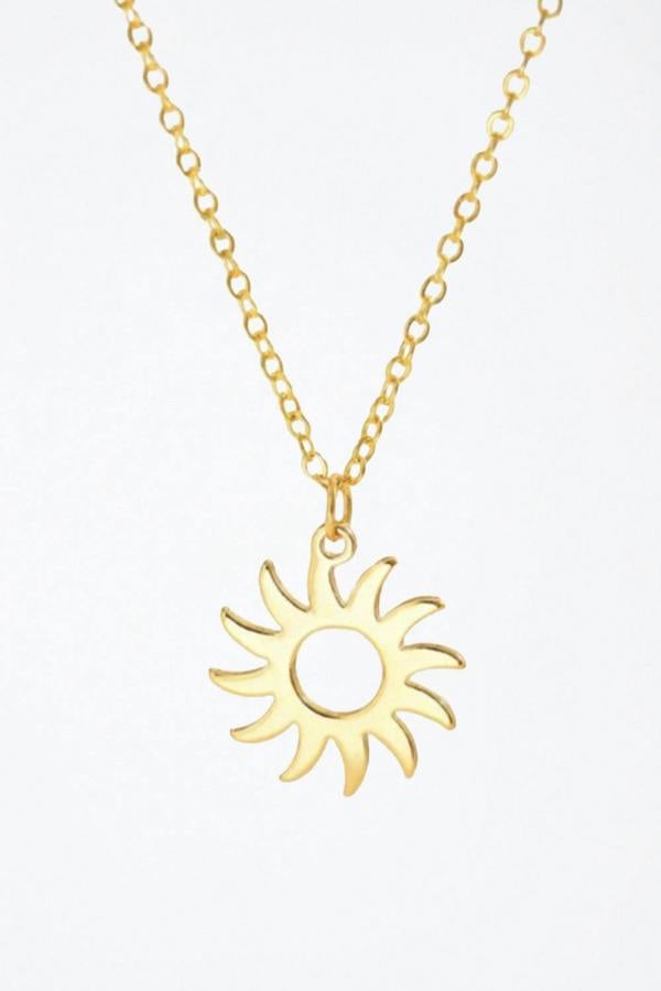 Serla Gold Sun Pendant Necklace