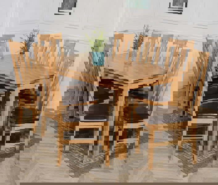 That's Furniture Oslo 180 x 90cm Large Oak Dining Set with Princeton Oak Chairs