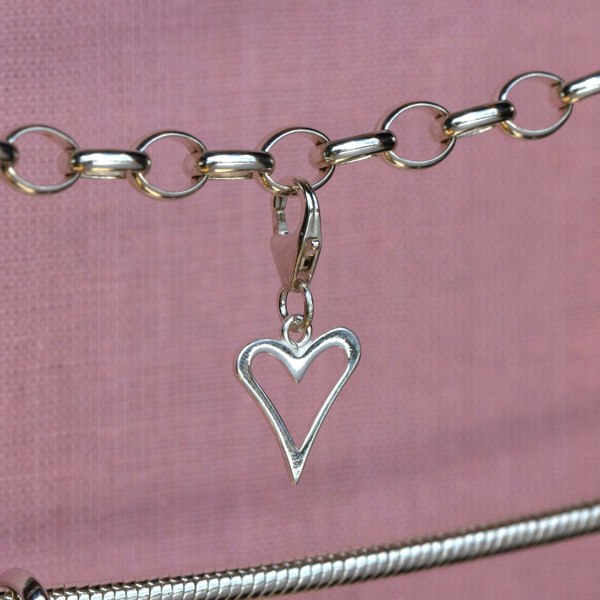 Mylee London Open Heart Pendant Charm - Sterling Silver