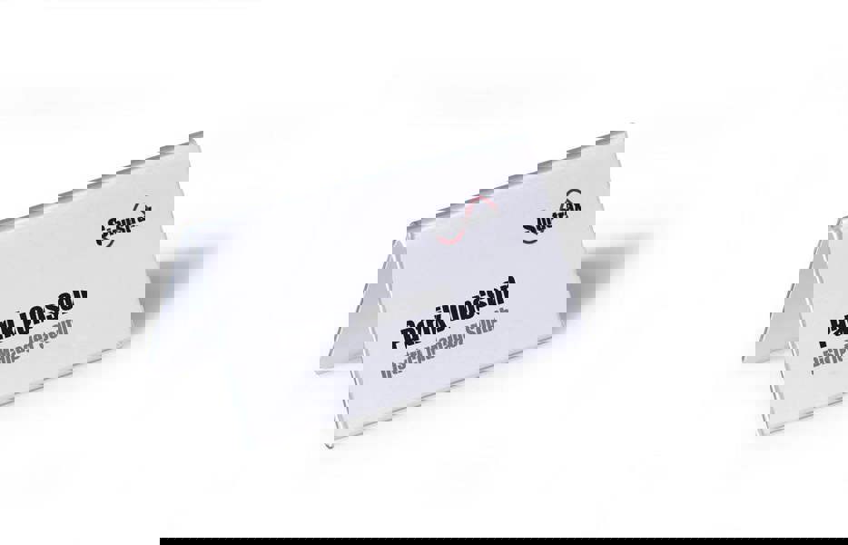 Durable Clear Plastic Table Place Name Holders and Inserts | 25 Pack | 52x100mm