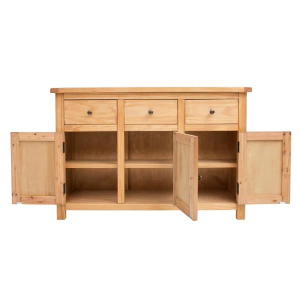 Cabinet Bits Lugo Waxed 3 Drawer 3 Door Sideboard Brass Knob