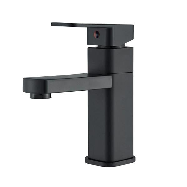 Havendro Black Waterfall Mono Bathroom Basin Sink Mixer Tap with Fixings and Waste Set