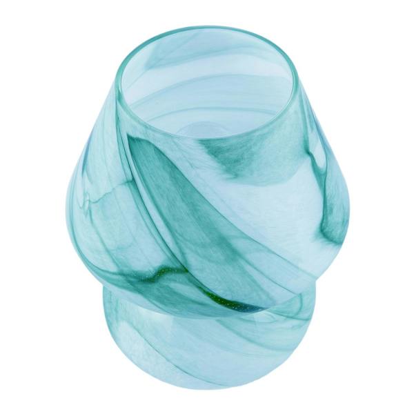 Modern Mini Mushroom Glass Table Lamp with Blue Teal Effect Pattern Image 4