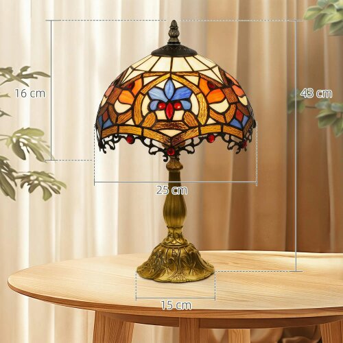 Wyld Haus Capitti Glass And Metal Multicoloured Stained Glass Table Lamp With Zinc Alloy Base