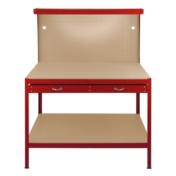 Monster Racking Workbench with Pegboard, Drawer & Light – Red