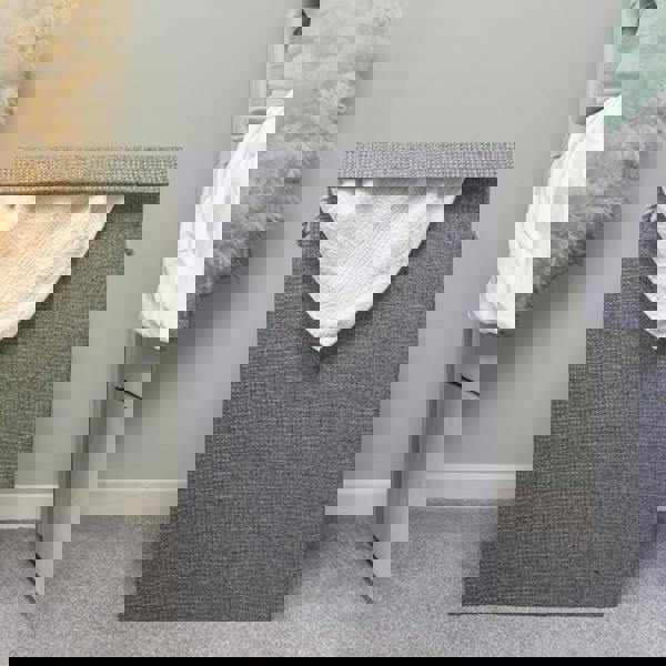 JVL Chroma Foldable Fabric Laundry Hamper with Lid for Bedroom and Bathroom Use, Grey