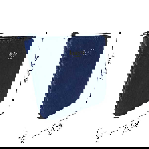 Assots London 'Poppy' Blue Iris Full Grain Leather Zip Top Coin Purse