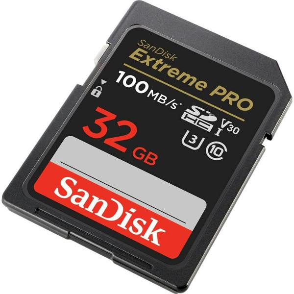 SanDisk Extreme PRO SDHC card 100MBs UHSI U3 V30 32GB