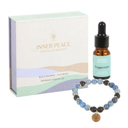 Serano Inner Peace Blue Lace Agate Crystal Essential Oil Bracelet