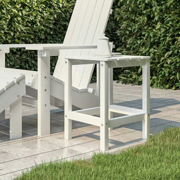 Berkfield Garden Adirondack Table White 38x38x46 cm HDPE
