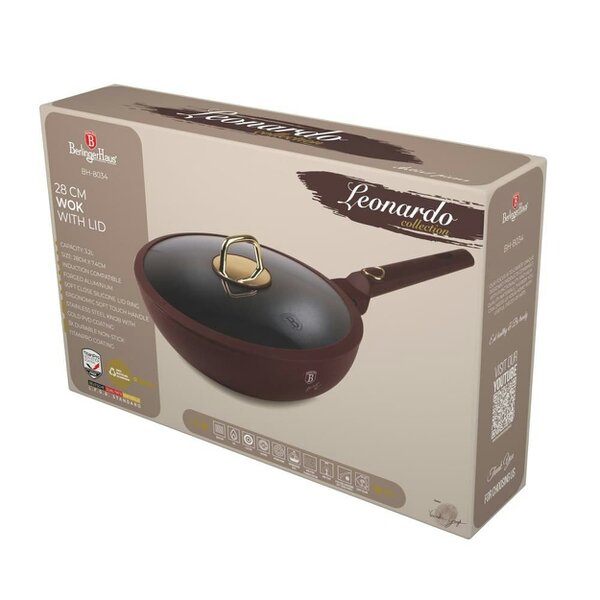 Berlinger Haus Wok with lid, 28 cm Berlinger Haus BH8034 Leonardo