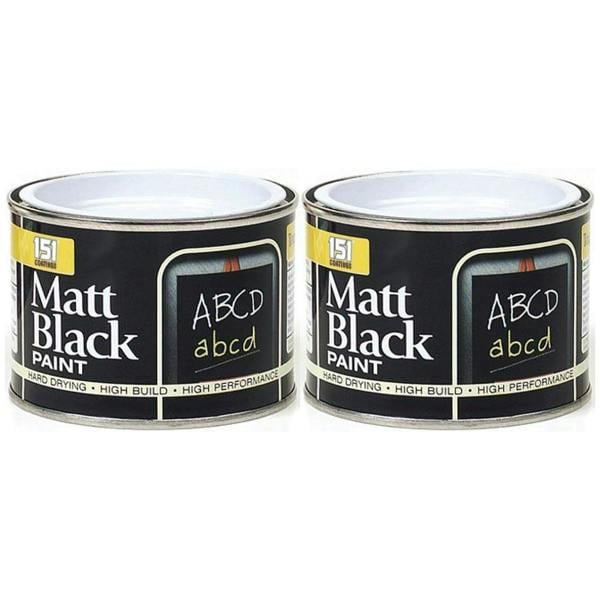 151 2X Matt Black Paint Tin 180ml