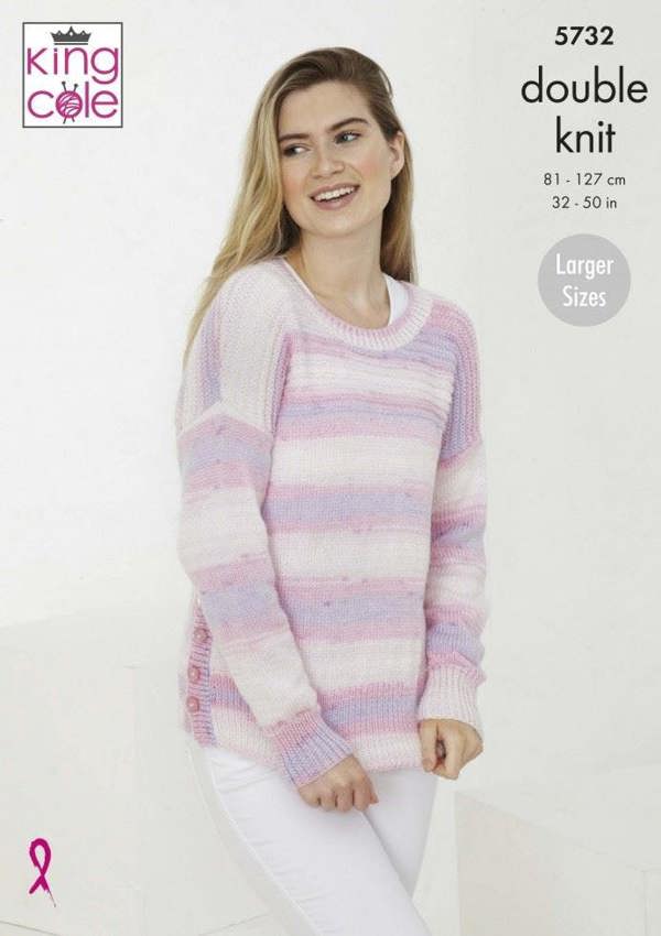 King Cole Beaches DK Knitting Pattern 5732, Cardigans, Sweaters for Women, 32 - 50 Inches