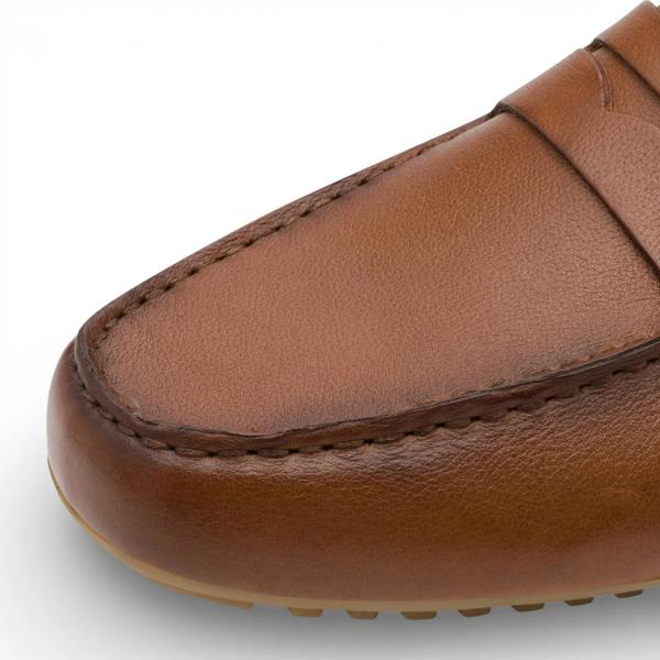 Tamaris Men's Brown Leather Moccasin Loafers