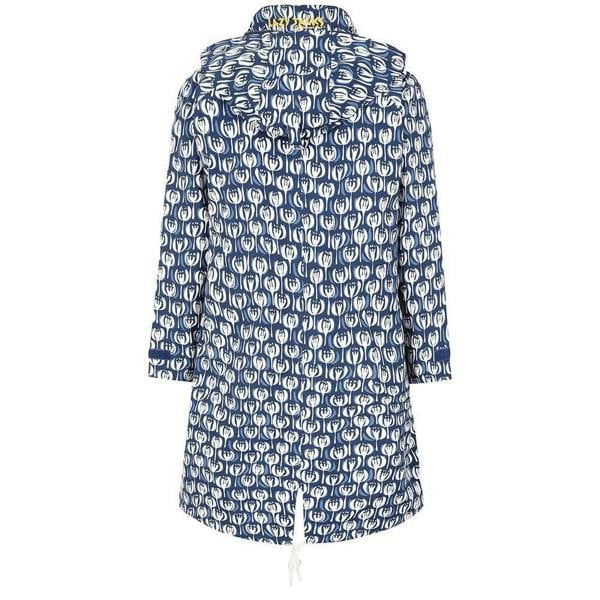 Lazy Jacks Women's Pod Long Length Waterproof Jacket - Navy / White