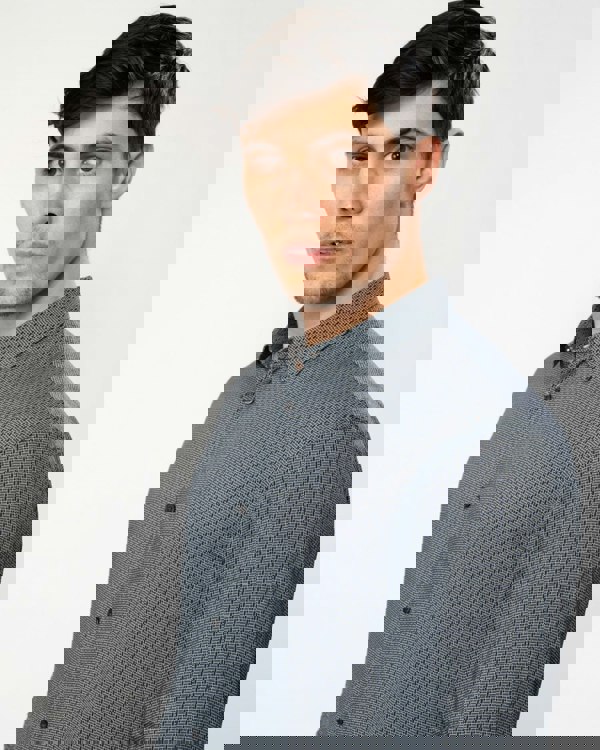 Armani Exchange Mens Long Sleeve Pattern Print Shirt - Urban Chic Geometric Brick 7801