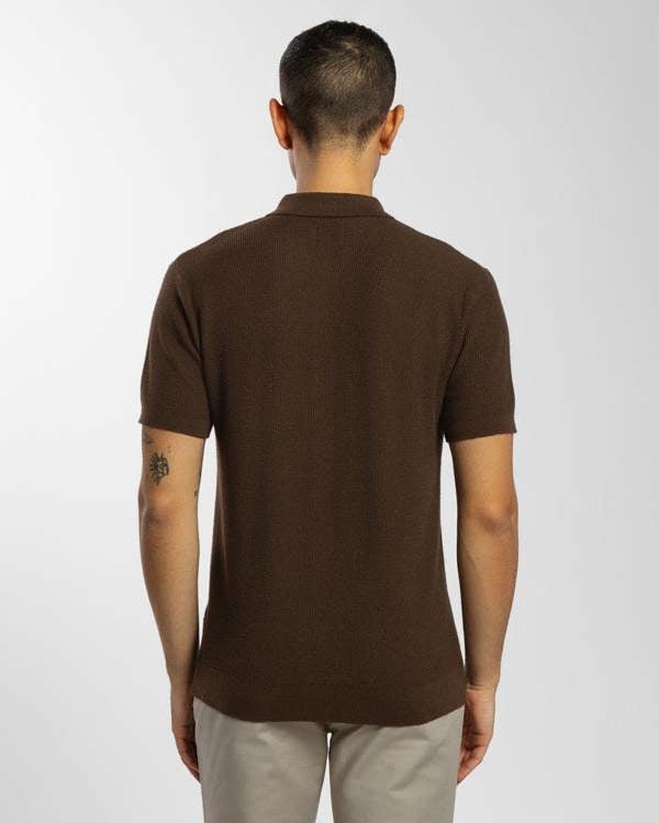 Steel & Jelly Textured Knitted Polo Shirt
