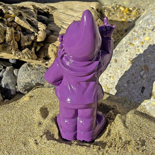 Stoobz Purple Middle Finger F**k You Garden Gnome 20cm