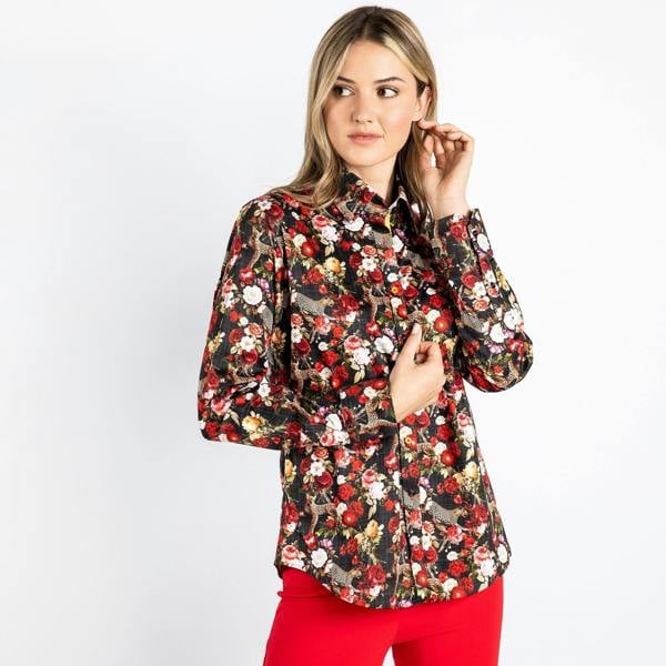 LEOPARDS & ROSES WOMENS PRINT SHIRT - Premium Men's Patterned Shirt by Claudio Lugli | Bold Design, Tailored Fit, Best Printed Shirts