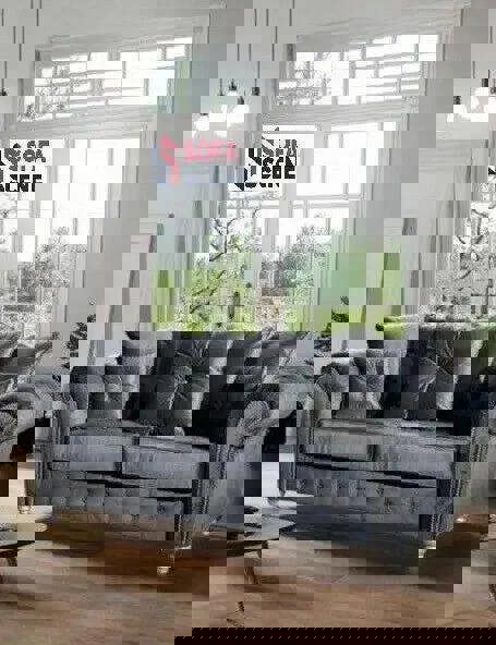 Sofa Scene Olympia Grey Velvet Chesterfield Living Room Furniture Range