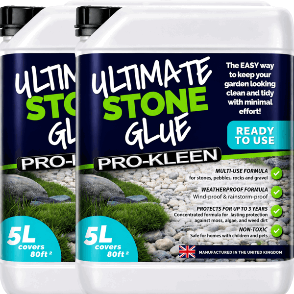 ProKleen Pro-Kleen Ultimate Stone Glue 10L (Covers 160 ft2) - Stone Glue Binder For Gravel, Stones, Slate & Mulch