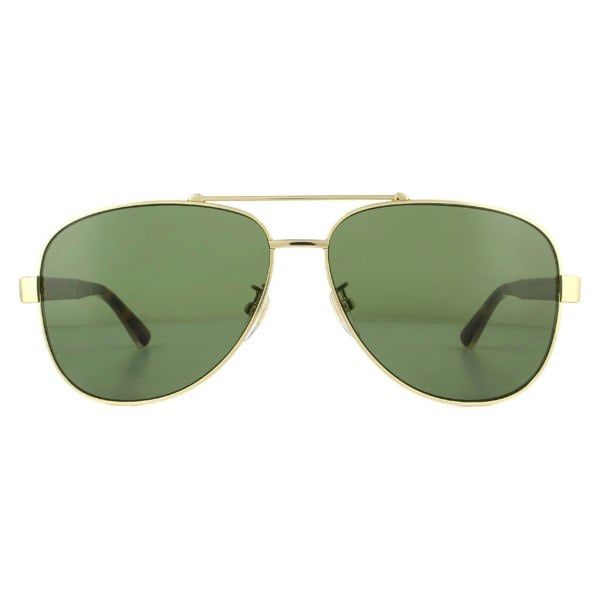 Gucci Sunglasses GG0528S 009 Gold and Havana Crystal Green