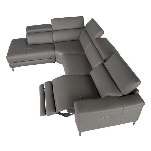 Angel Cerdá Relax corner sofa in dark grey leather 6111/6112