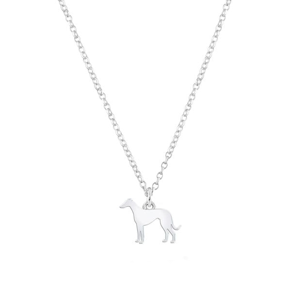 Mylee London Italian Greyhound Silhouette Silver Necklace - Personalised