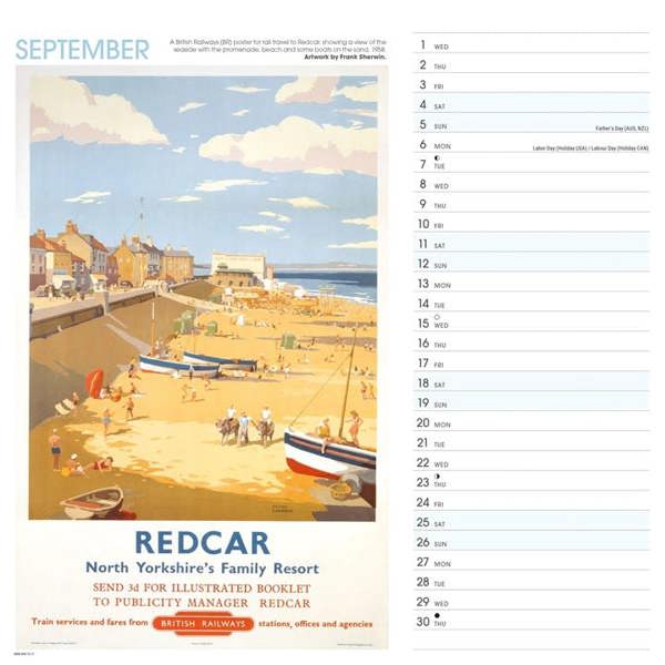 National Railway Museum, Seaside Memories Poster Art Calendar 2027, Wall Calendars, Month To View, Travel, Gift