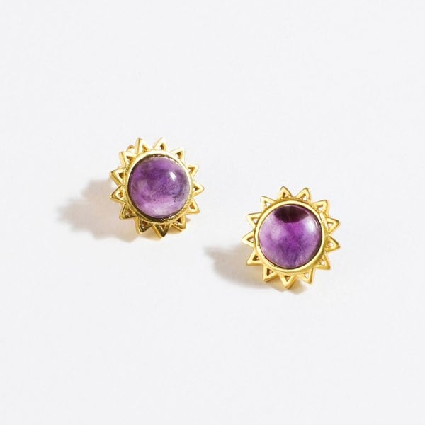 Stellar Elegance - Chakra Earrings Purple Amethyst - Lila Rasa