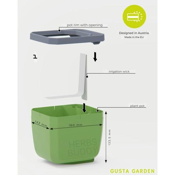 HERBS BUDDY herb pot with water reservoir
