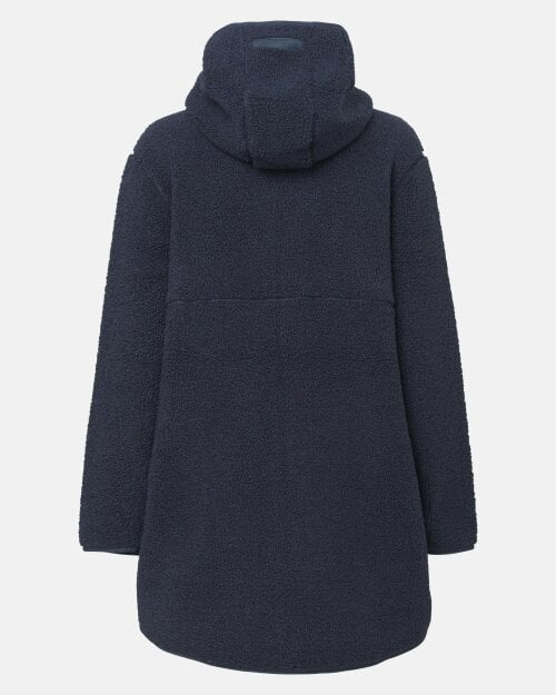 Ilse Jacobsen Bonded Pile Womens Hooded Jacket - Dark Indigo 660