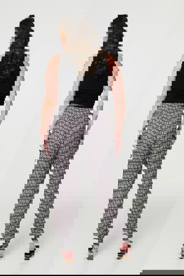 Green | Geo Print Pull On Harem Pants