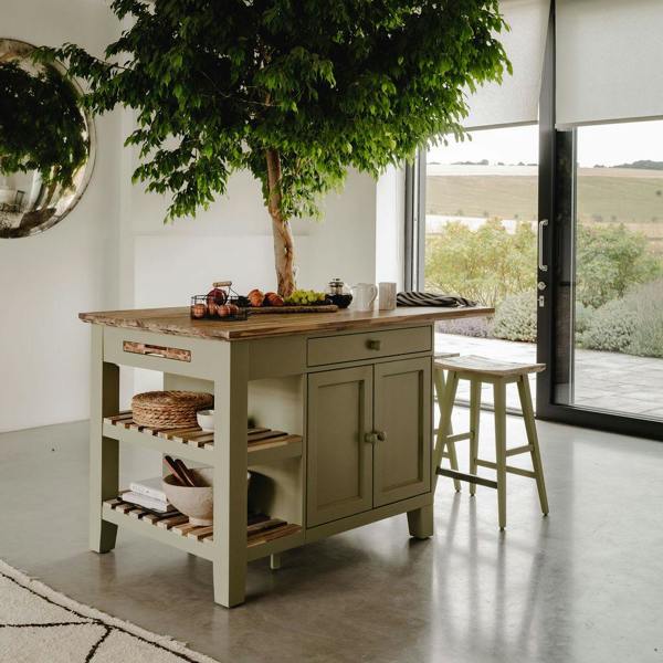 Statement Furniture Florence Kitchen Island with Cupboard and Shelves