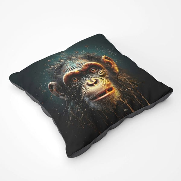 Warren Reed Splashart Monkey Face Floor Cushion