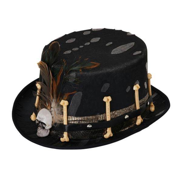 Bristol Novelty Unisex Voodoo Top Hat - Black - 