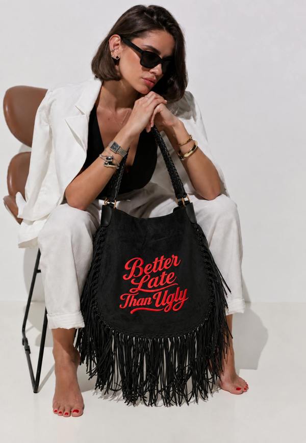 Lilly Loves Better Late Than Ugly Tassel Handbag