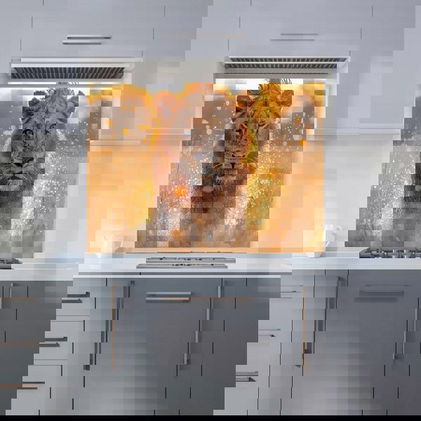 Warren Reed Lion Glass Kitchen Splashback