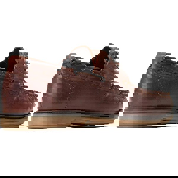 Base London Stern Leather Men's Burnt Brown Boat Shoes