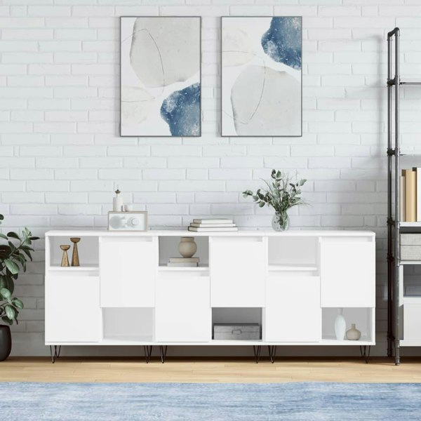 Berkfield Sideboards 3 pcs White Engineered Wood